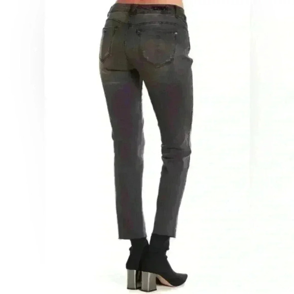 Democracy Embellished Raw Hem Flex Girlfriend Jeans Size 6 Ab Technology - Picture 2 of 16